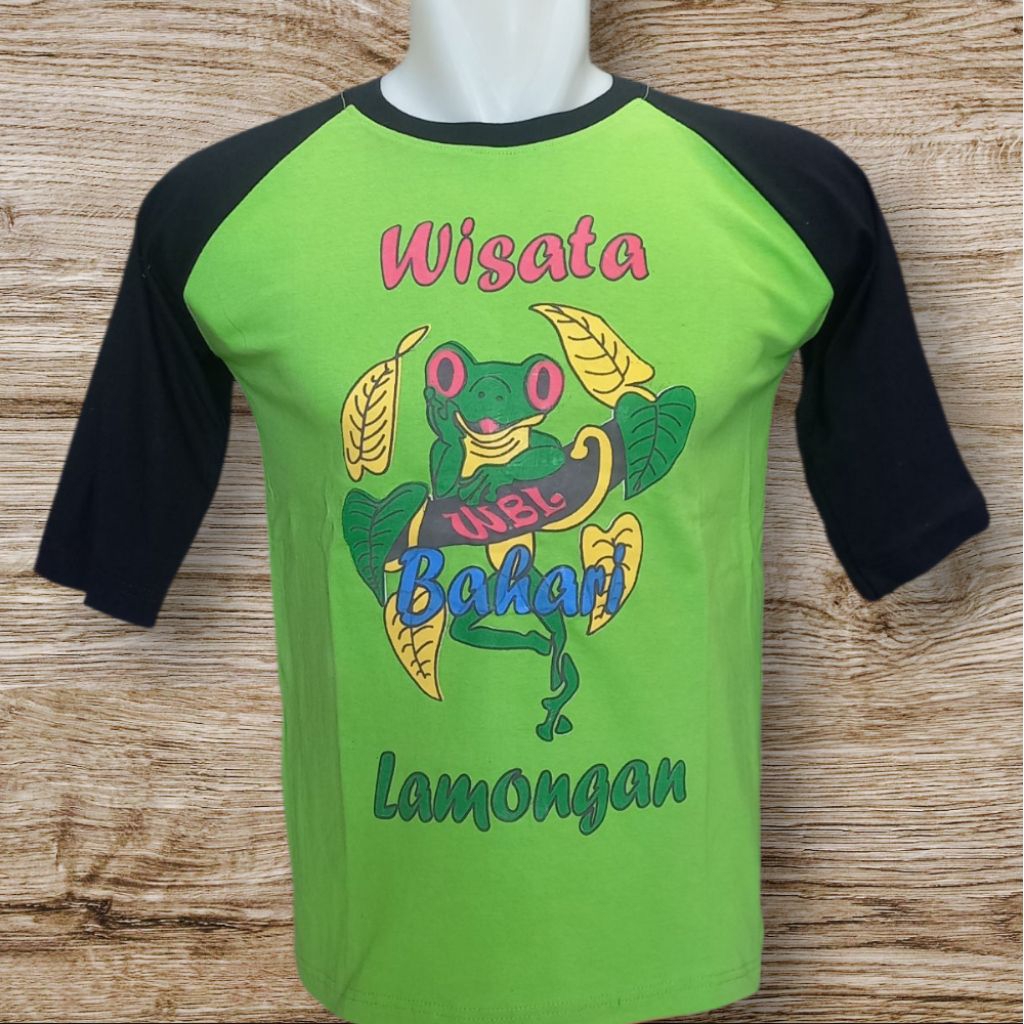 kaos wisata bahari lamongan reglan hijau daun