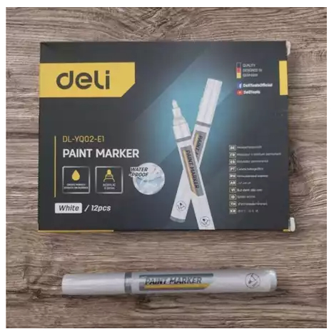 

DELI Paint Marker Spidol Pen Gambar Ban Anti Air Multifungsi Tip - Water Proof Permanen EDL-EDL-YQ0X-E1