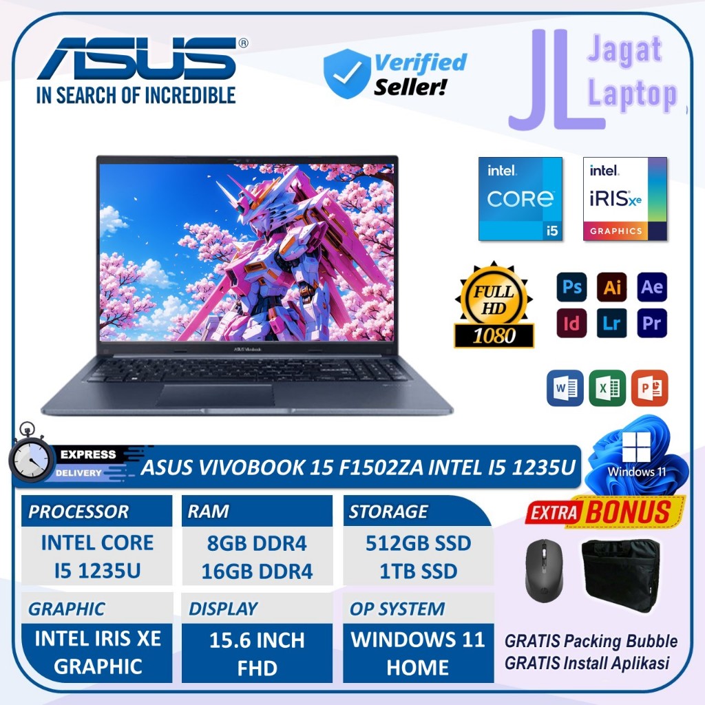 Laptop Asus F1502za Intel Core i5 16gb Ram 1tb  SSD 15.6 Inch FHD Windows 11 Original