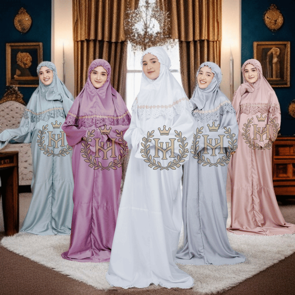 Mukena terusan dewasa sutra velvet lasercut mukena dewasa murah