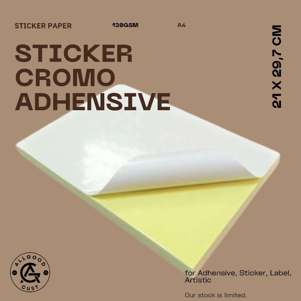 

Kertas Stiker Cromo A4 glossy Adhensive Label Sticker