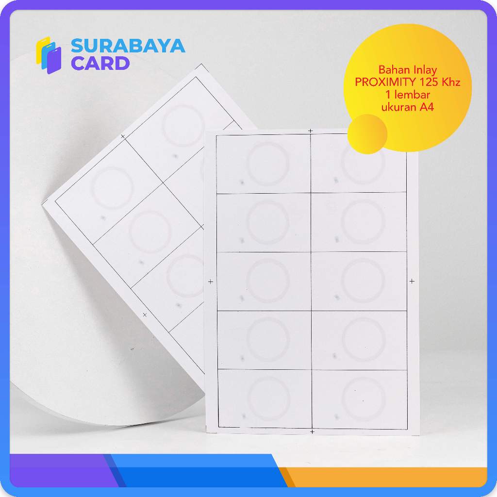 

Bahan pvc RFID inlay EM4100 Proximity 125 khz, 1 Lembar ukuran A4