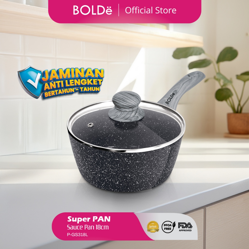 BOLDe Pan Panci + Tutup / Sauce Pan + Lid 18 cm