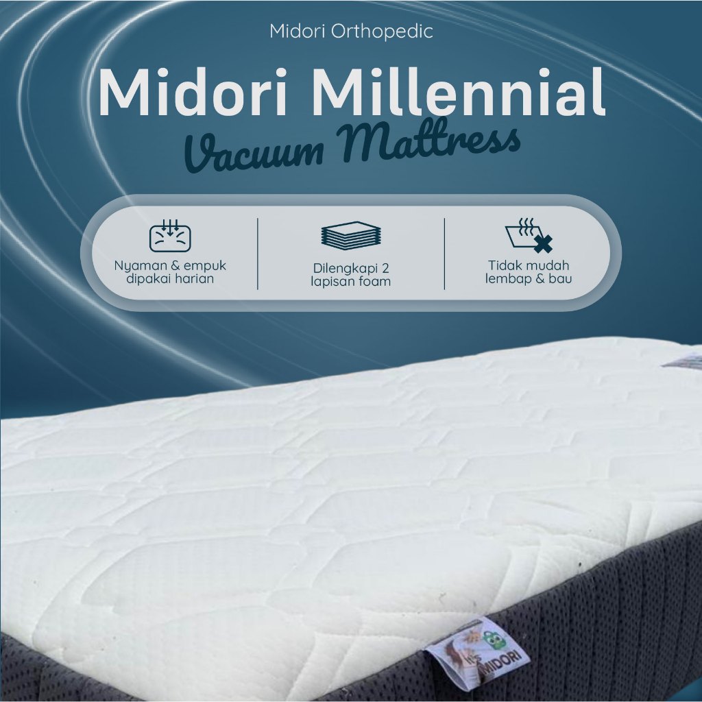 Midori Milenial Vacuum Mattress Kasur Matras Portable Anti Debu
