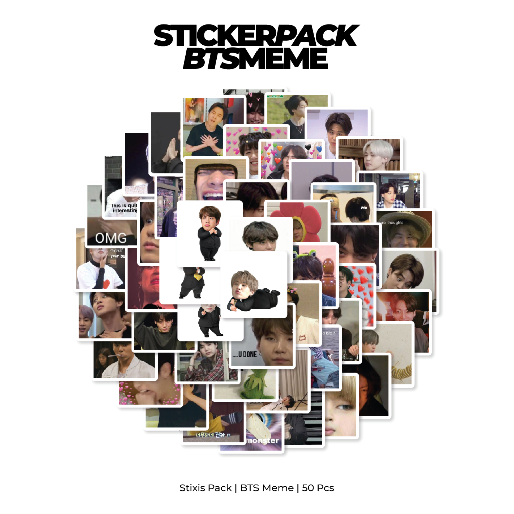 

[READY] STICKER PACK | BTS KPOP MEME | 50 PCS | KISSCUT | WATERPROFF | STIXIS.MARKET