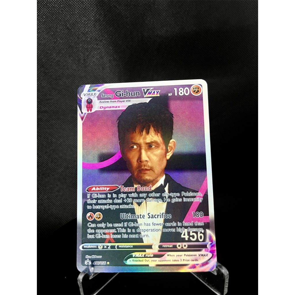 Squid Games Pokemon Holographic VMAX Photocard Set | 4 Cards