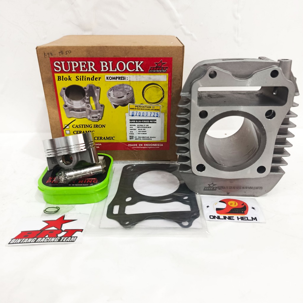 BLOK BOREUP CAST IRON PISTON BRT SUPRA X 125 KYZ 58.50
