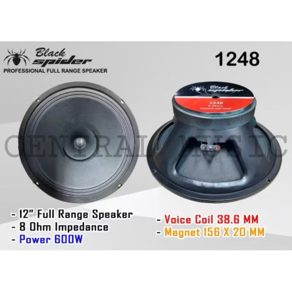 SPEAKER KOMPONEN BLACK SPIDER 12 INCH BS 1248 PROFESSIONAL SPEAKER