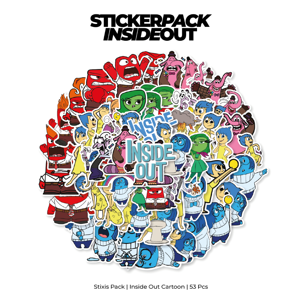 

[READY] STICKER PACK | INSIDE OUT CARTOON | 53 PCS | KISSCUT | WATERPROFF | STIXIS.MARKET