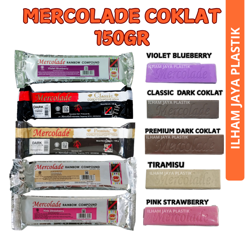 

MERCOLADE coklat compound 150gr/mercolade compound rasa strawberry/tiramisu/dark coklat/blueberry