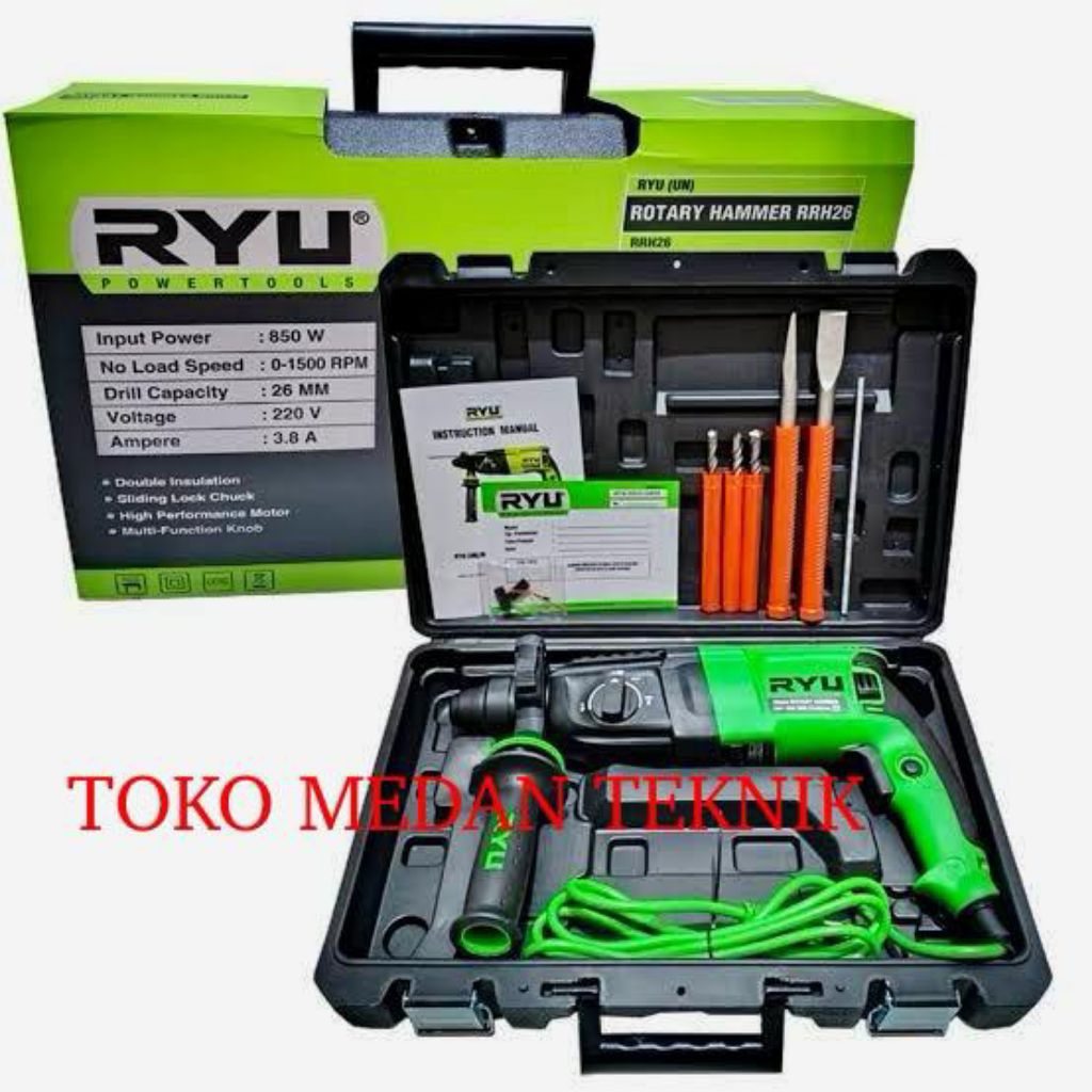 MESIN BOR ROTARY HAMMER RRH 26 RYU / MESIN BOR BOBOK BETON RYU RRH 26 MM