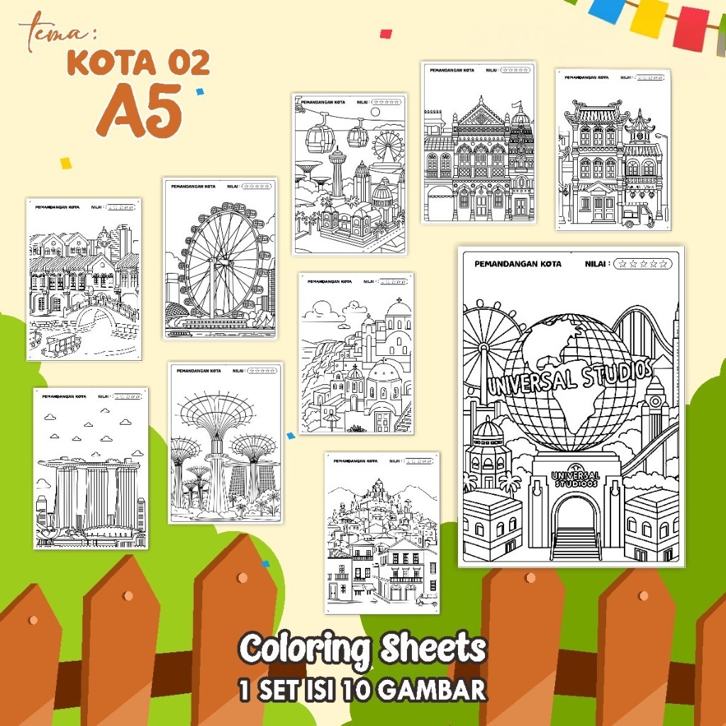 

(A5) KERTAS MEWARNAI ANAK - COLORING SHEETS KODE KOTA 02 - LEMBAR MEWARNAI ANAK PAUD/TK/SD