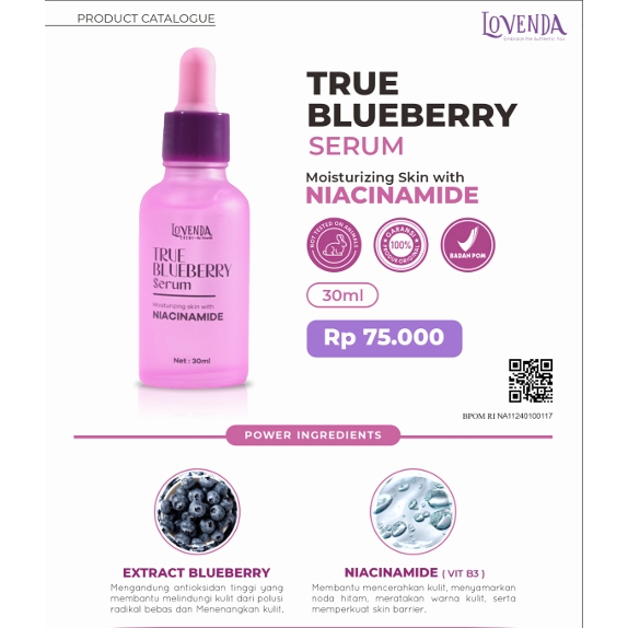 LOVENDA True Blueberry Serum - Niacinamide | BPOM | Serum Wajah