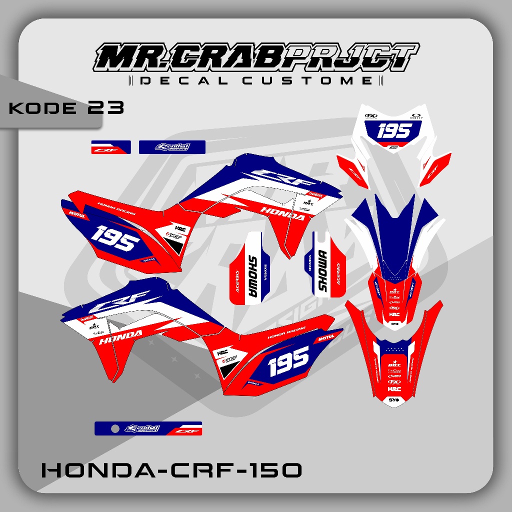 23 DECAL STICKER CRF - DECAL CRF PREMIUM FULL BODY CUSTOM