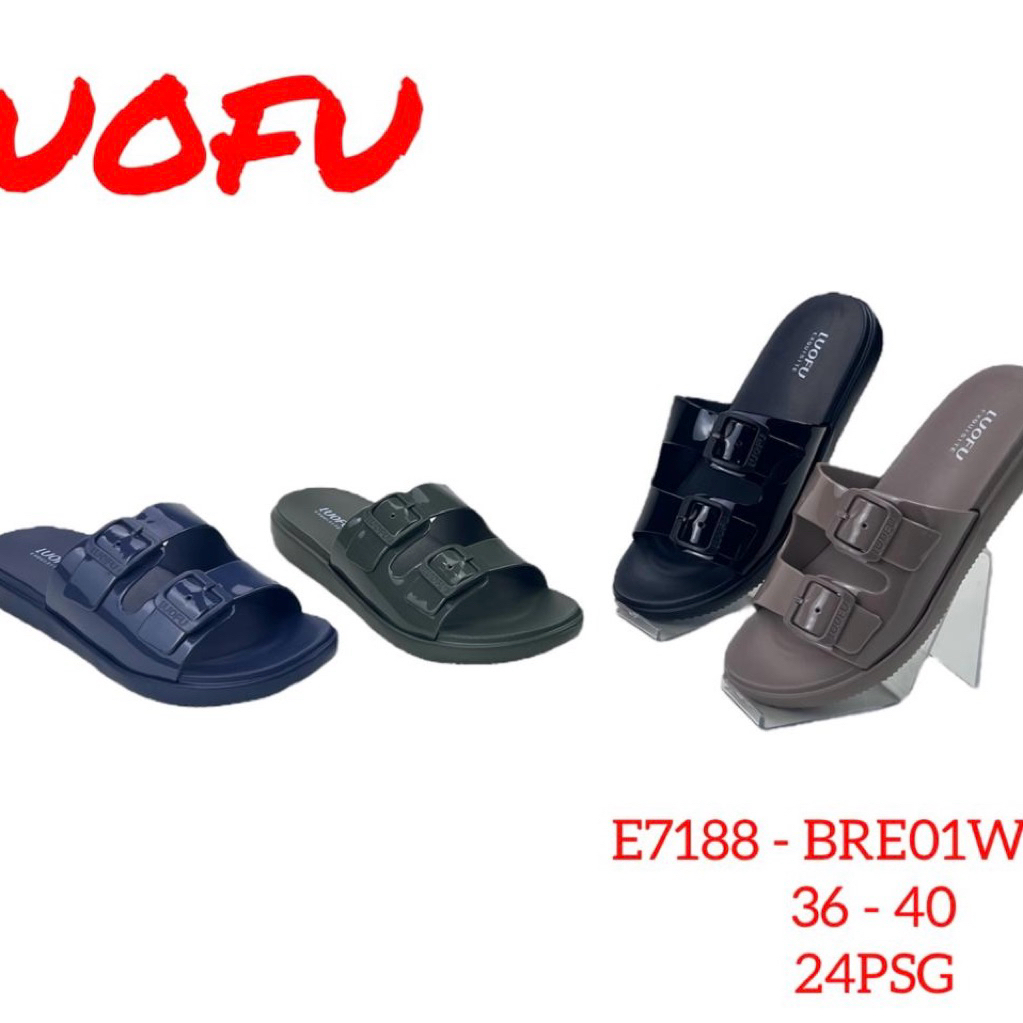 LUOFU sandal gesper ban dua sandal luofu wanita (E-7188) bahan karet