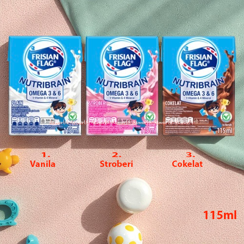 

Frisian Flag Nutribrain 115ml Rasa Plain Stroberi Coklat Susu Bendera UHT FF Siap Minum Frisianflag Strawberry Chocolate