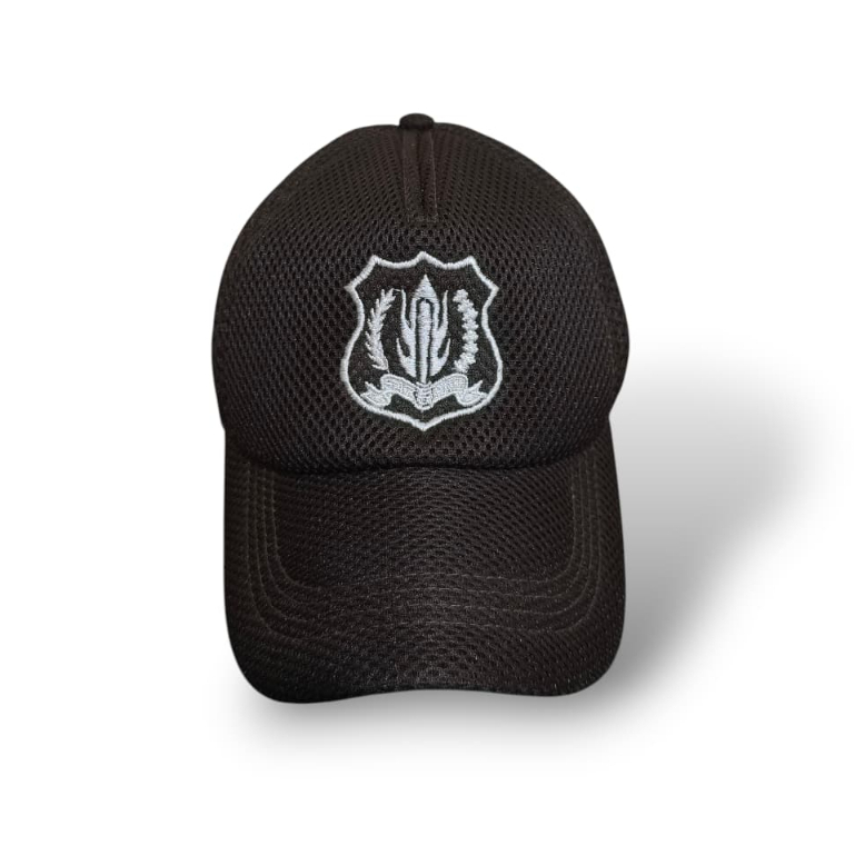 Topi Satpam polos coklat Topi Instansi Double mess bordir Jaring murah Security