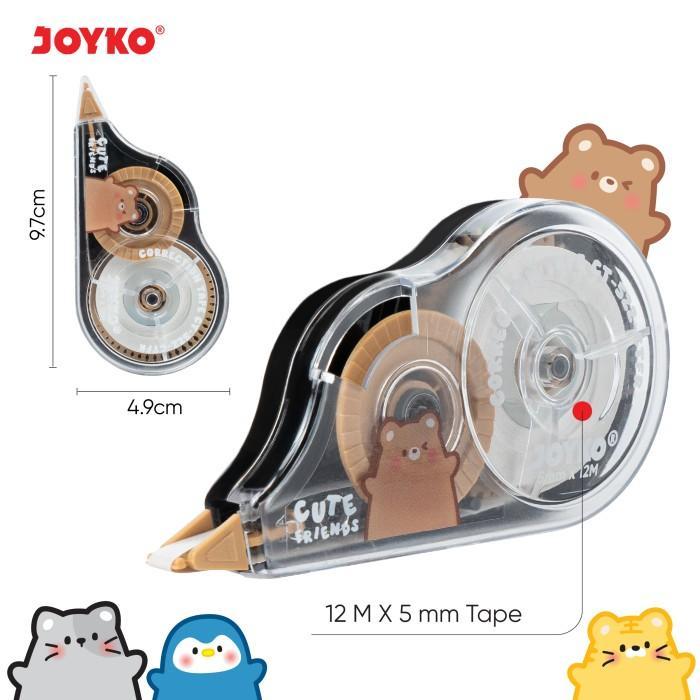 

Correction Tape Joyko CT-522 Cute Friends | Tip Ex Anak Karakter Binatang Lucu Kertas 12M x 5mm