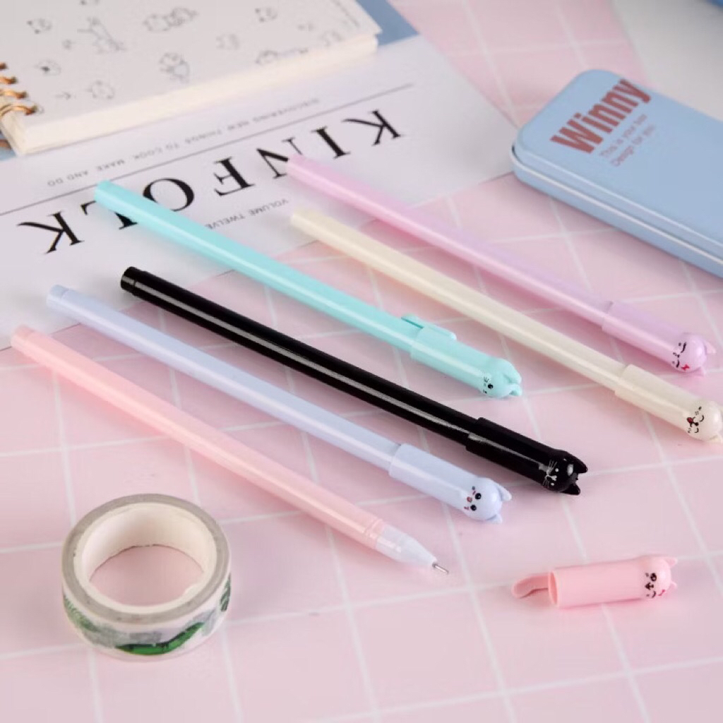

Pena Karakter Motif Kucing Warna Warni | Pena Karakter Meow | Pulpen Karakter Gel Imut | Bolpen Lucu Murah Import