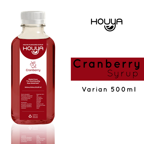 

Houya Cranberry Syrup 500ml - Sirup Rasa Cranberry