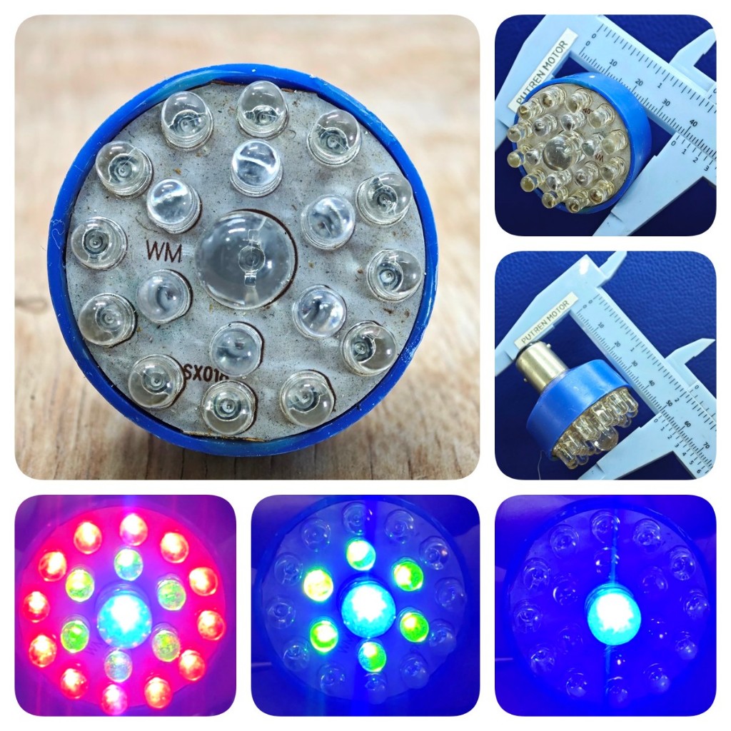 LAMPU LED REM 19 MATA RUNING berjalan jalan runing kedap kedip flash strobo stop belakang motor mobi