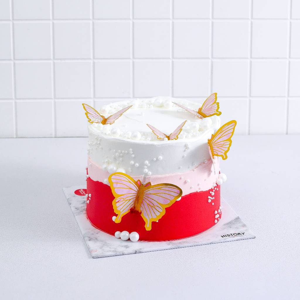

HistoryCake Kue Tart Ulang Tahun Birthday Rasa Strawberry Cheese - Butterfly
