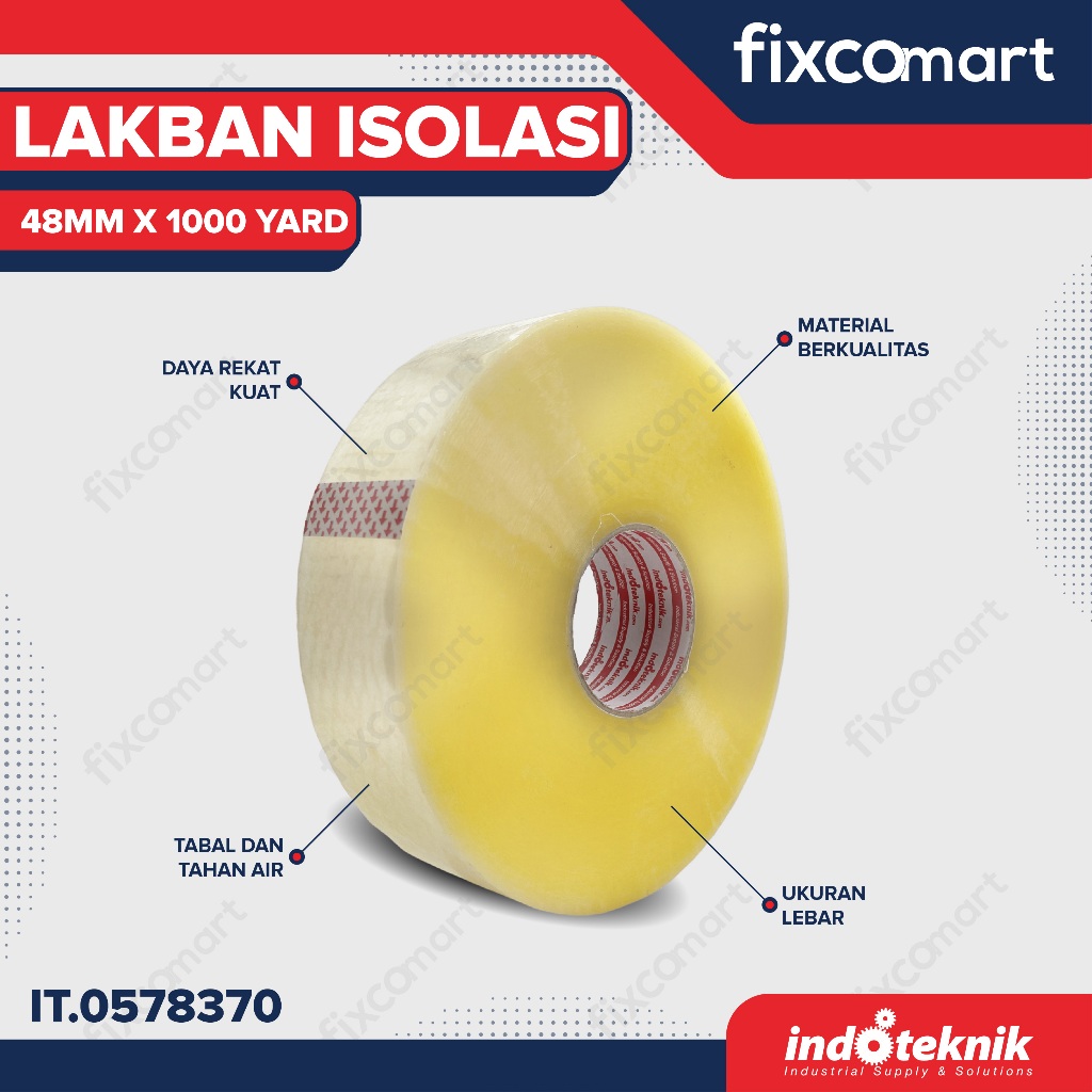 

Lakban Isolasi Bening INDOTEKNIK 1000 YARD Tape - Alat Perekat Lakban Packing Lakban/Isolasi Kuat Lakban