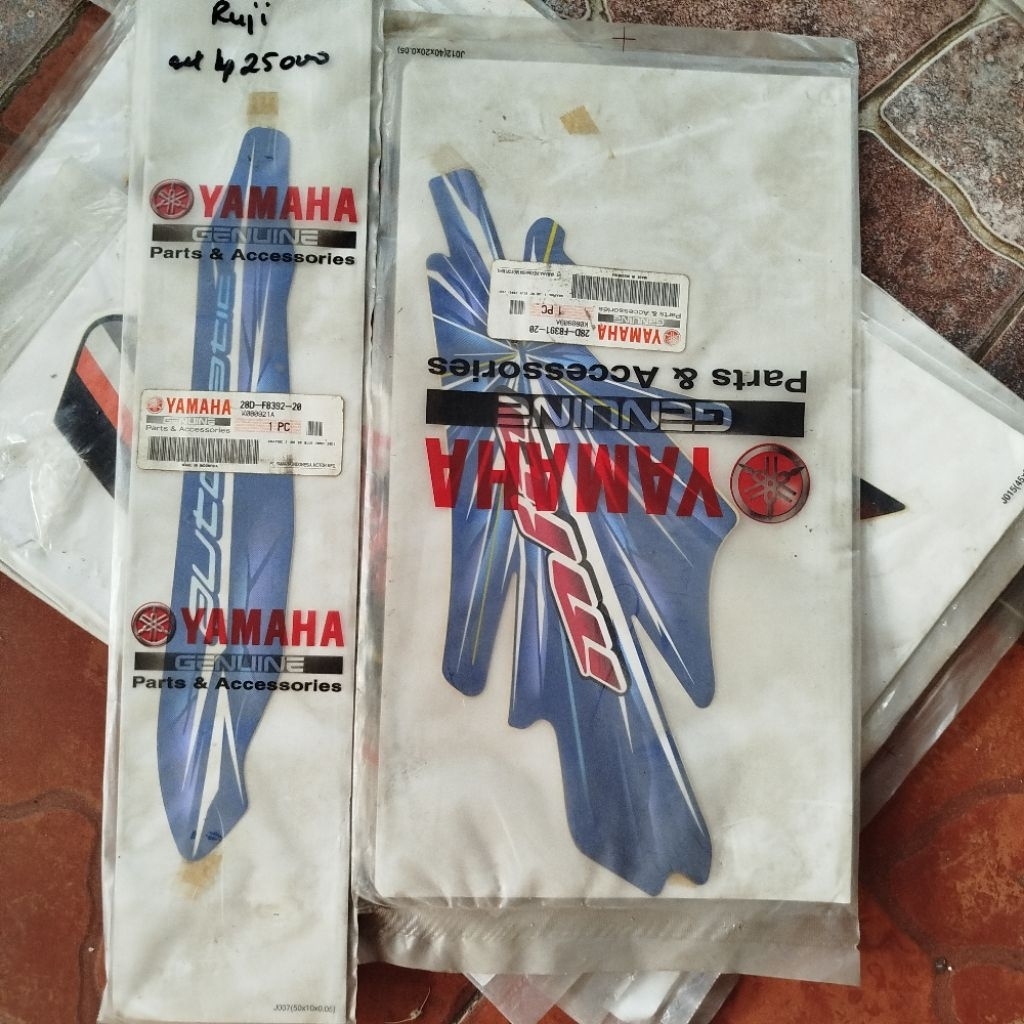 Stiker Striping Tameng panel Depan Mio Smile Biru Muda 2008 ruji Original