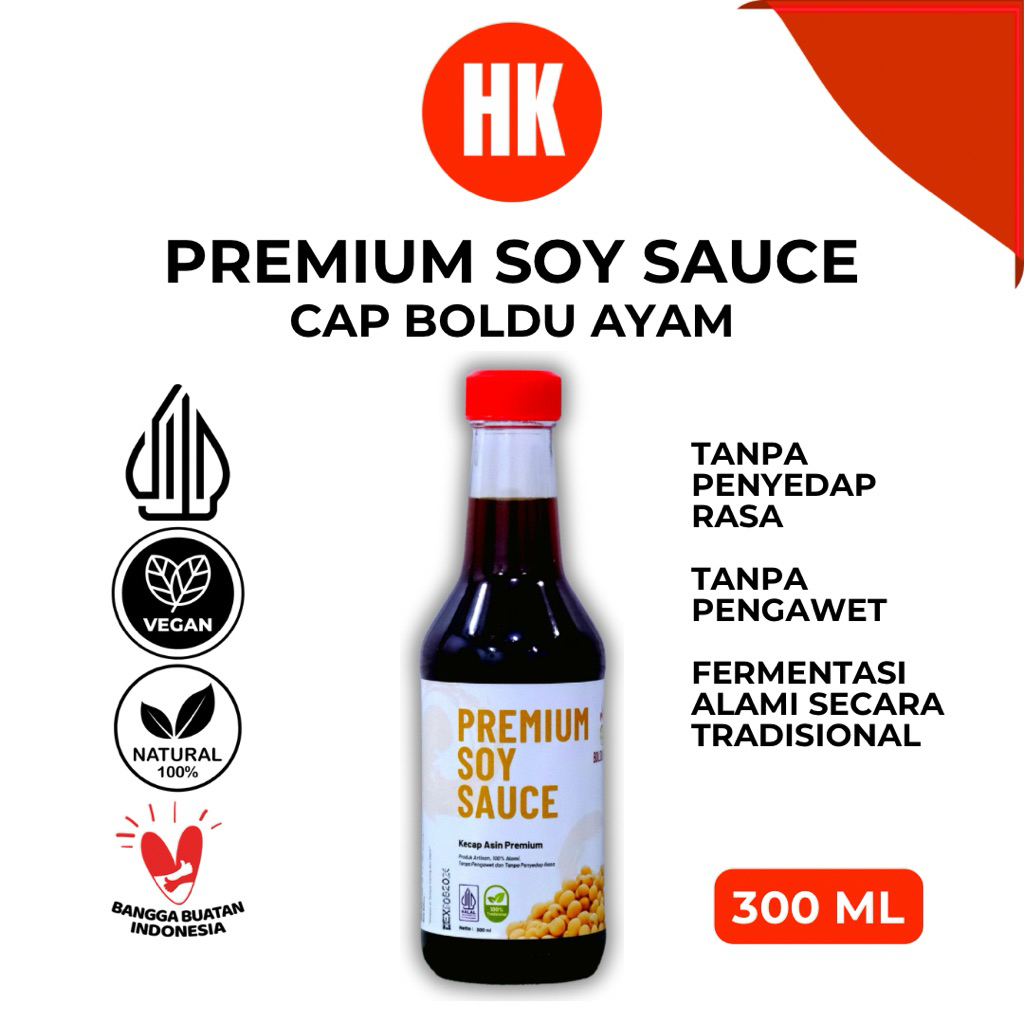 

[PREMIUM] KECAP ASIN "CAP BOLDU AYAM" BOTOL KACA 300 ML - TANPA MSG, TANPA PENGAWET, TANPA PEWARNA BUATAN, HALAL.