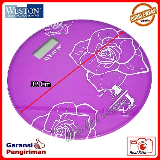 Timbangan digital Timbangan badan Temperred Glass Maksimal 150 KG Weston