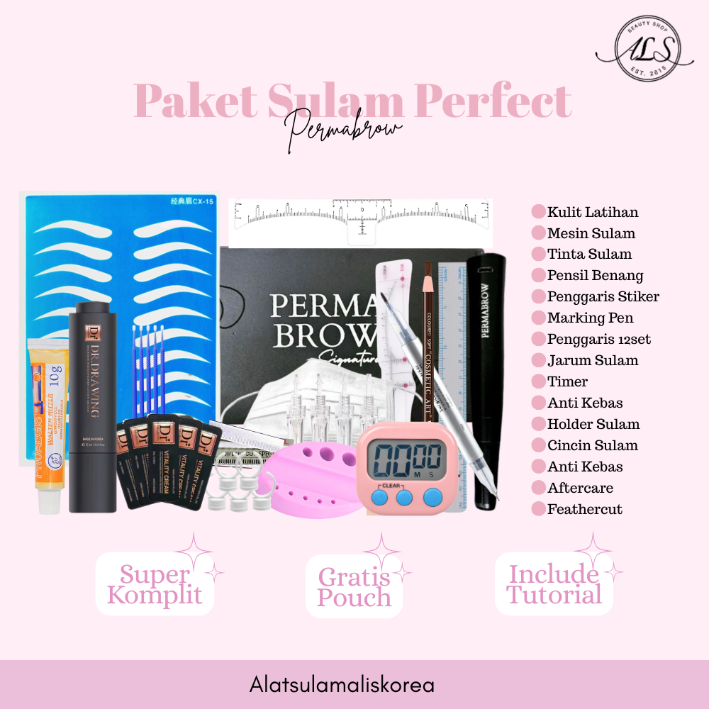 PAKET SULAM ALIS / PAKET SULAM BIBIR / PAKET SULAM EYELINER ALAT DRPEN LENGKAP
