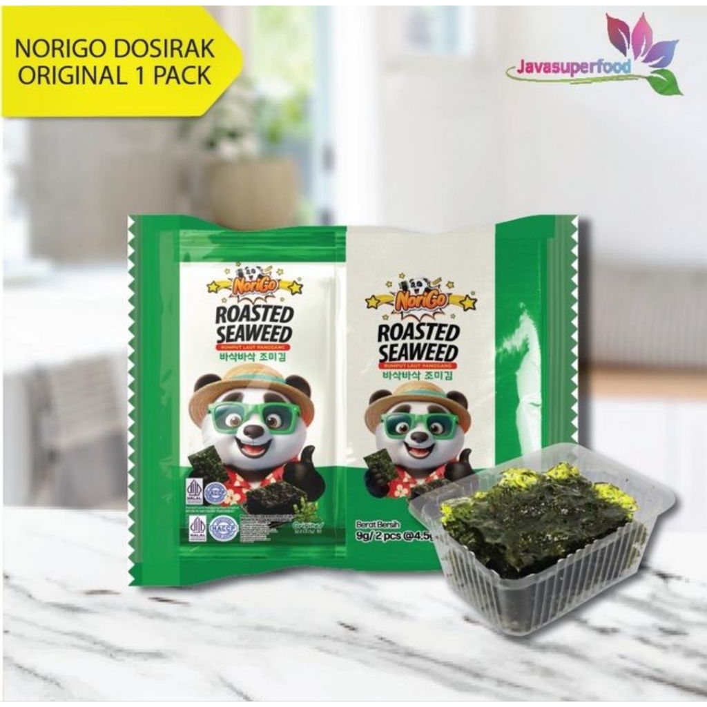 

Rumput Laut Panggang Snack Norigo Dosirak Original 2pck x @4.5g