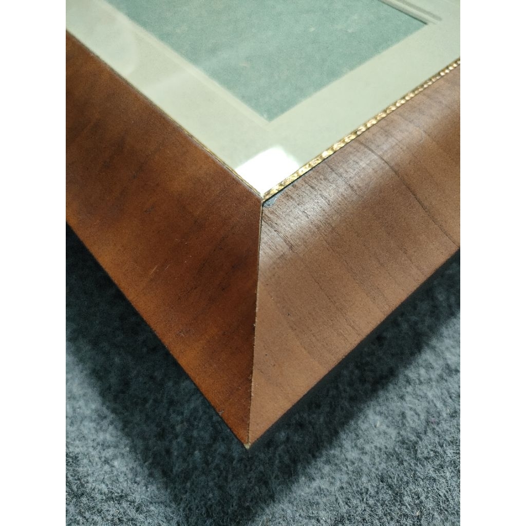 Pigura Photo / Bingkai Kayu Coklat Profil Double Frame & Linen 10R & 8R