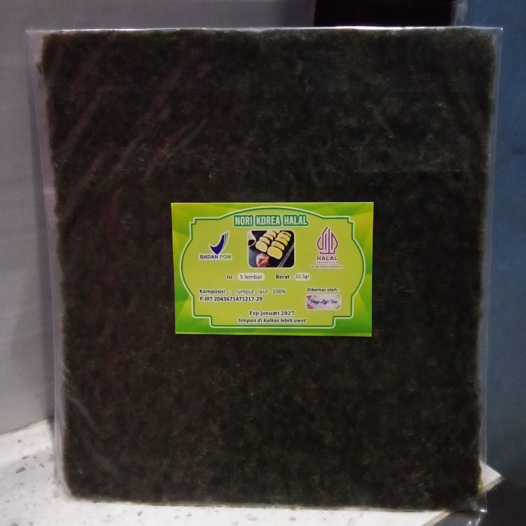 

NORI 5 KOREA NORI SUSHI KULIT SUSHI DRY SEAWEED RUMPUT LAUT HALAL MURAH SALE