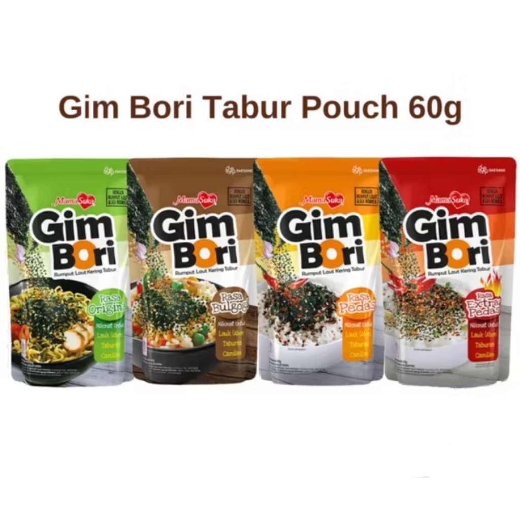 

Mamasuka Gim Bori Rumput Laut kering Tabur All Variant 60gram/Nori Tabur Mamasuka