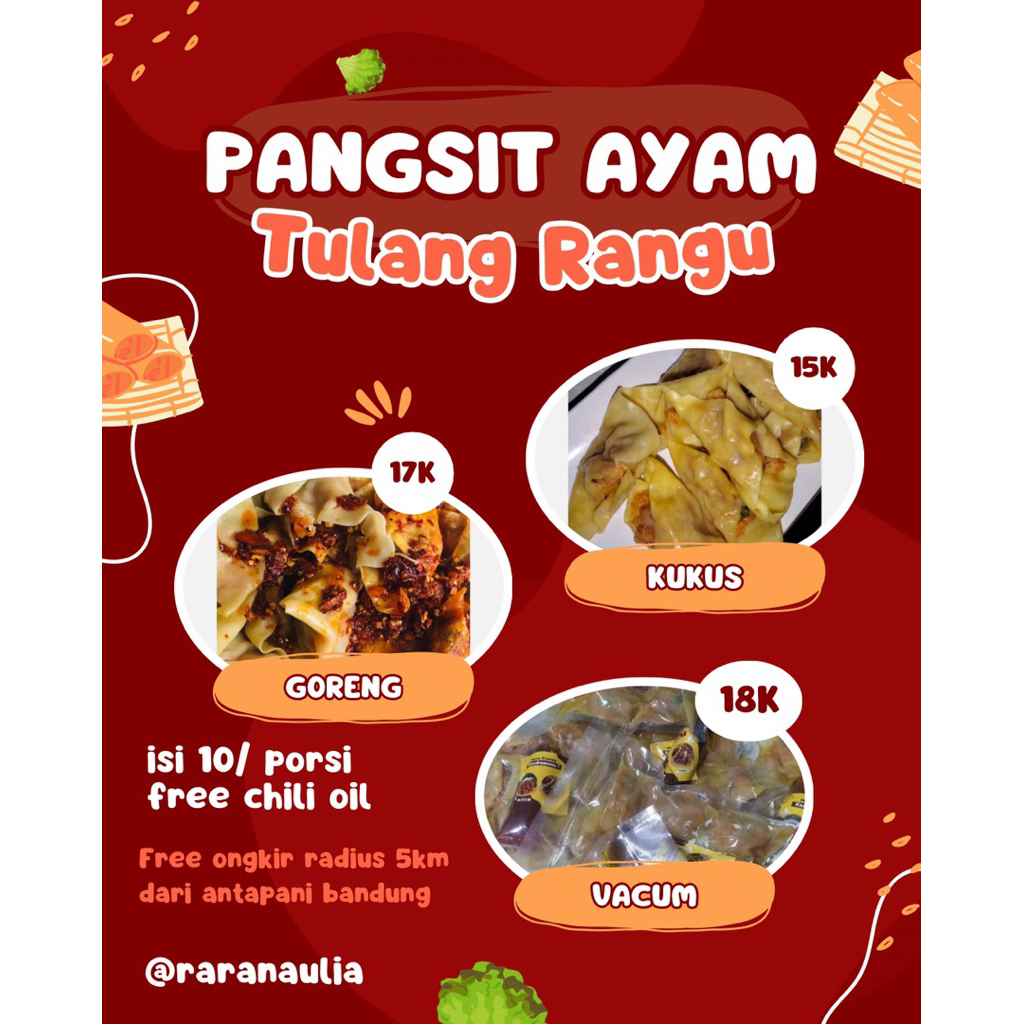 

pangsit ayam tulang rangu vacum