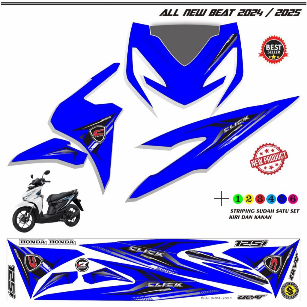 STIKER STRIPING BEAT BARU BEAT 2024 / STRIPING BEAT STREET 2025 MOTIF