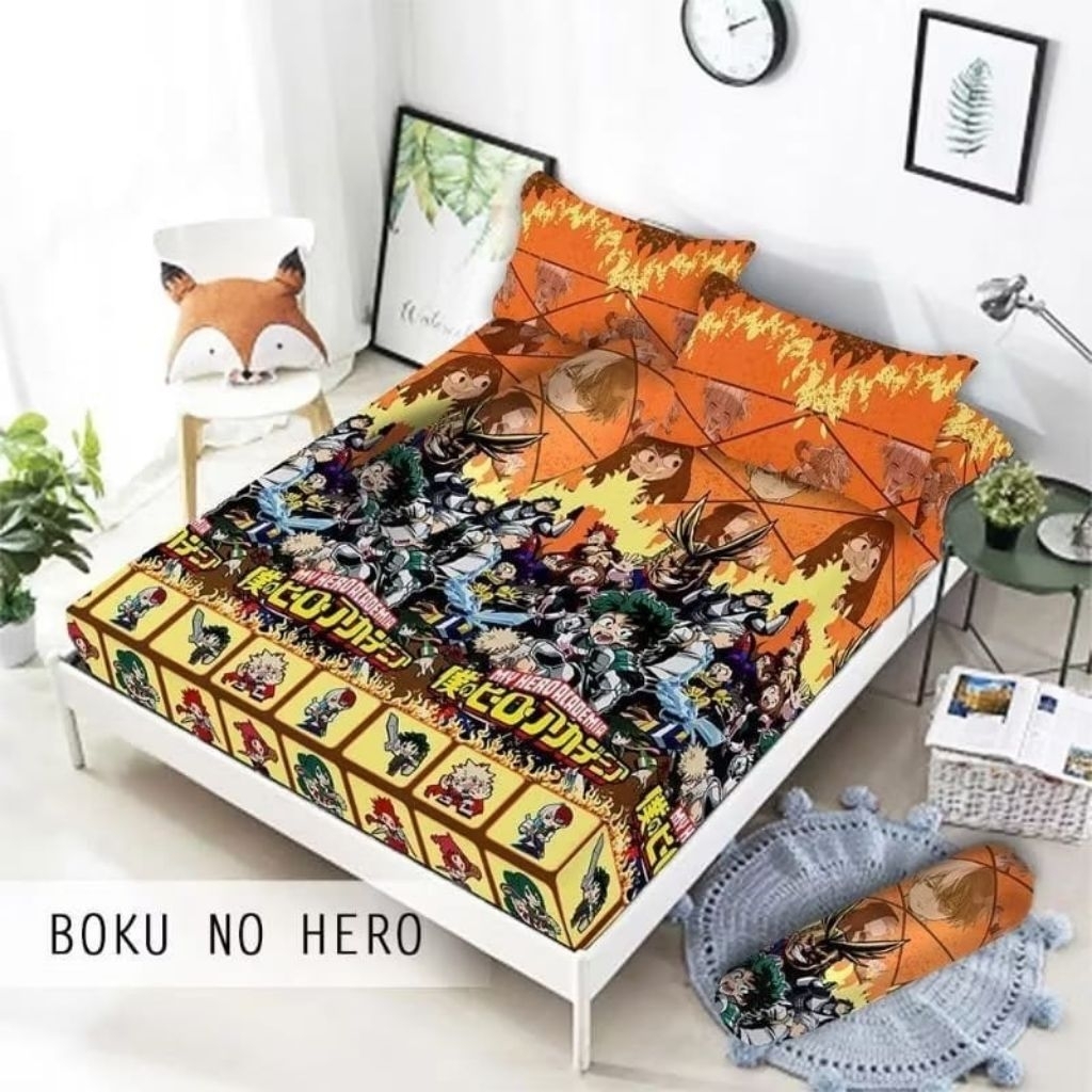 Monalisa sprei premium 90/100/120/160/180/200 tinggi 20 30cm motif Boku anime jepang