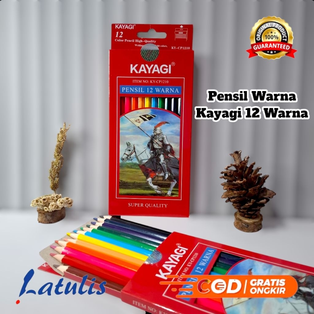 

Pensil warna kayu kayagi panjang 12 warna