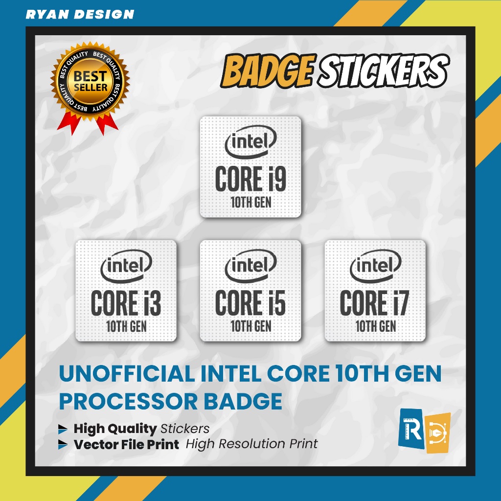 Sticker Logo Intel Core i3 i5 i7 i9 Gen 10 Sticker Badge Processor