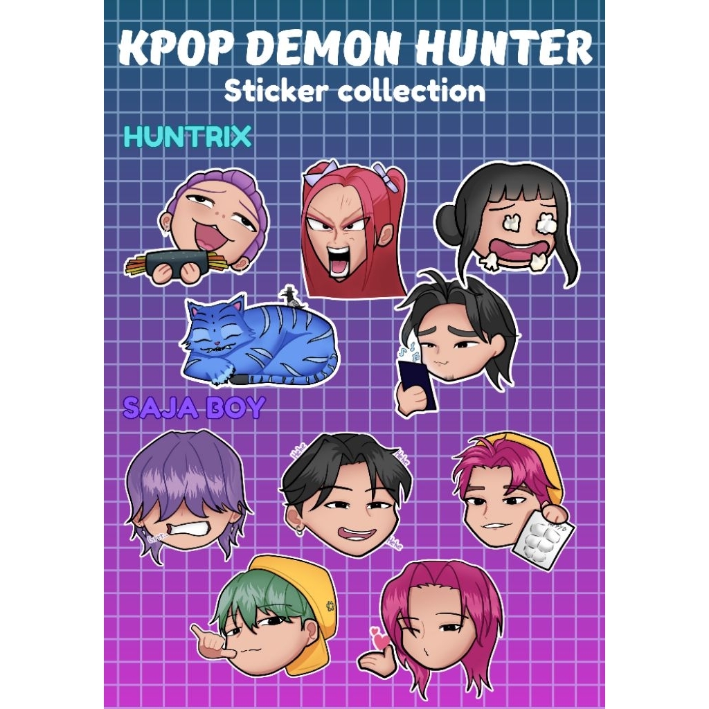 

KPOP DEMON HUNTER STICKER COLLECTION | HUNTRIX AND SAJA BOY