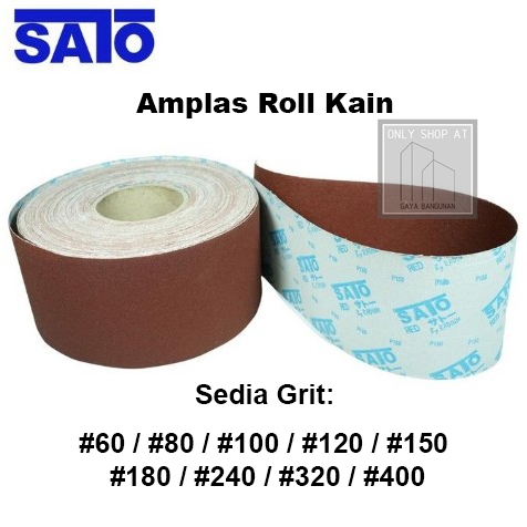 Amplas Roll Sato Serbaguna Kain 4" Inch / Amplas Roll Meteran Grit Gulung Gosok Kayu Besi Batu Metal