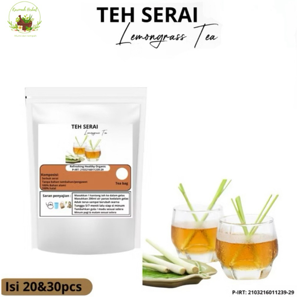 

TEH CELUP HERBAL SERAI|Lemongrass Tea isi 20&30pcs Tea bag