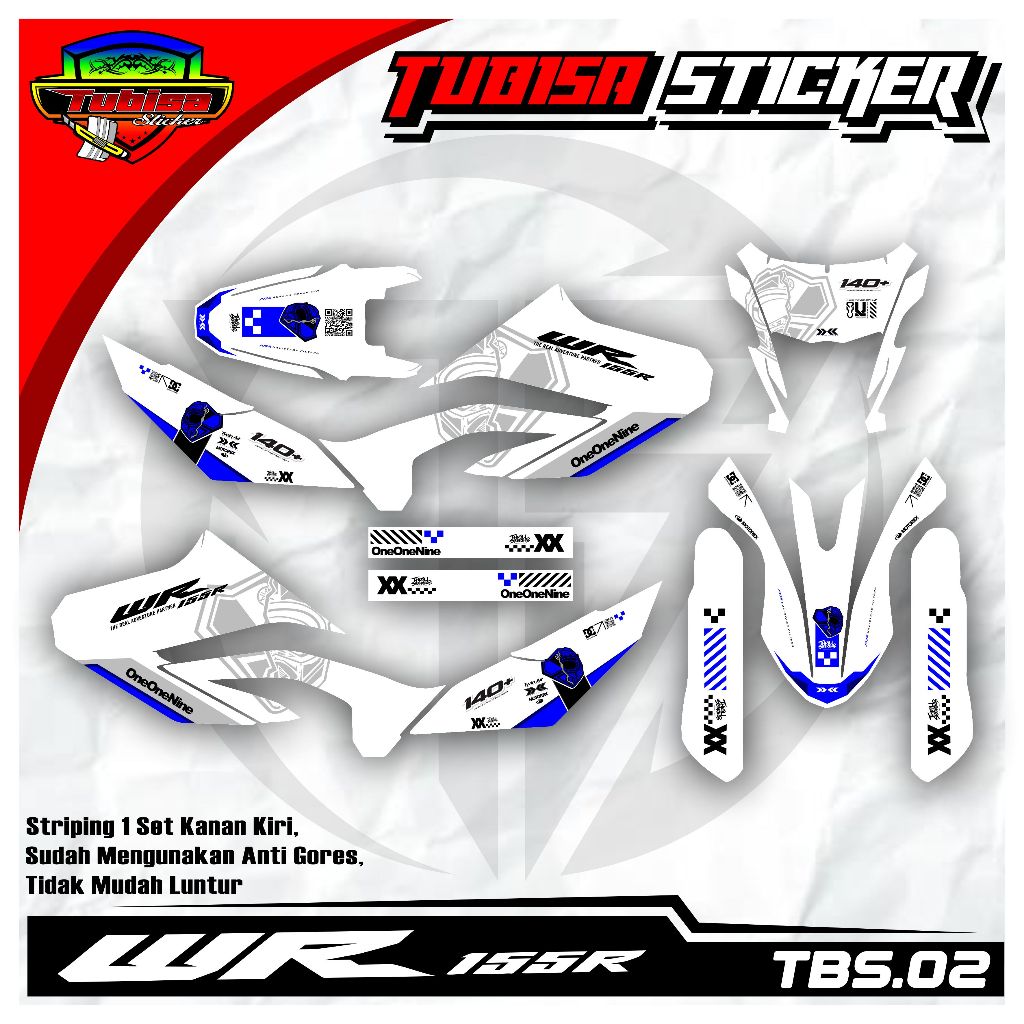 DECAL STICKER YAMAHA WR 155 - DECAL STICKER WR155 PREMIUM YAMAHA WR 155 TBS.02