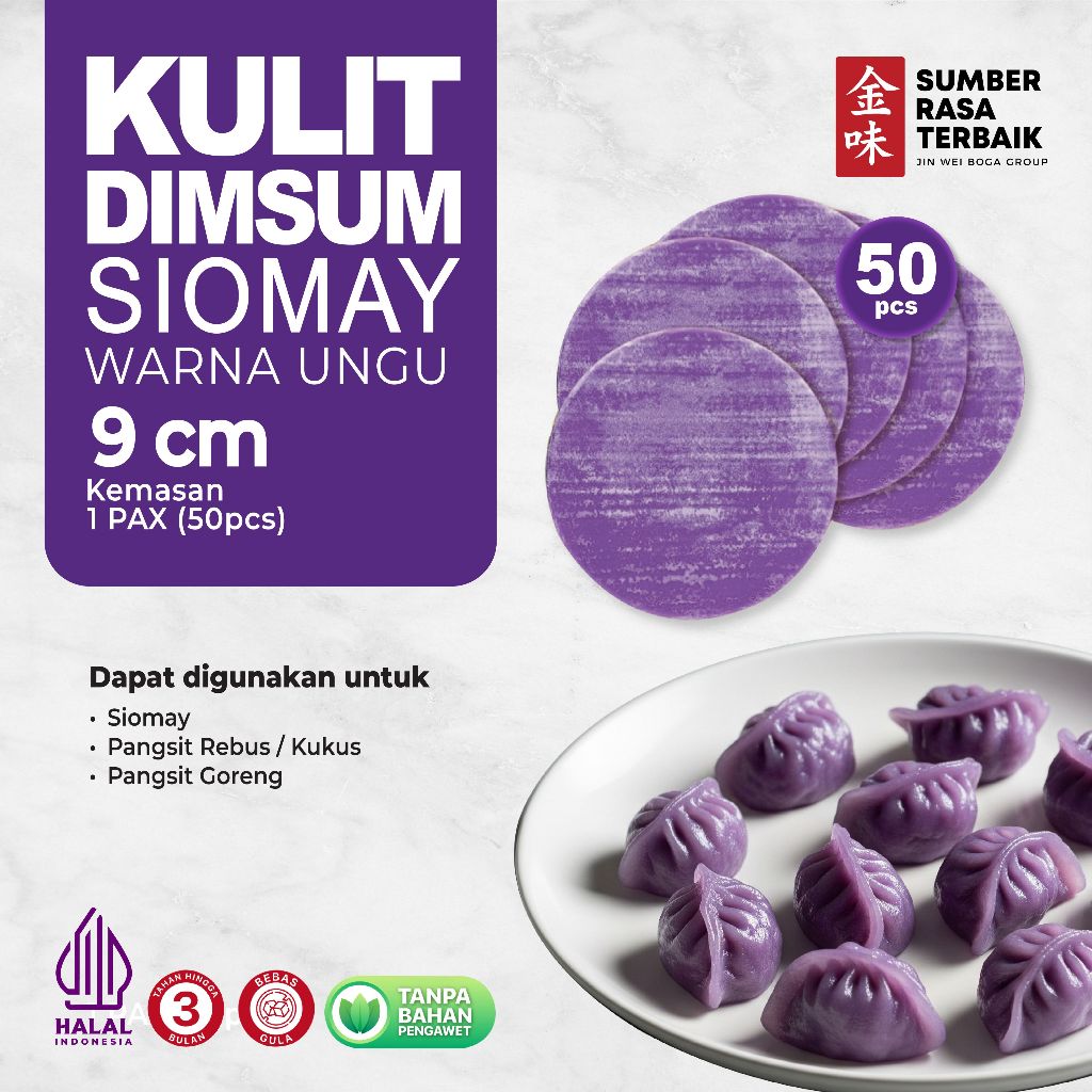 

Kulit Dimsum Siomay Ungu 9CM isi 50PCS HALAL | Tekstur Lentur Tipis | Cocok untuk Dimsum UMKM