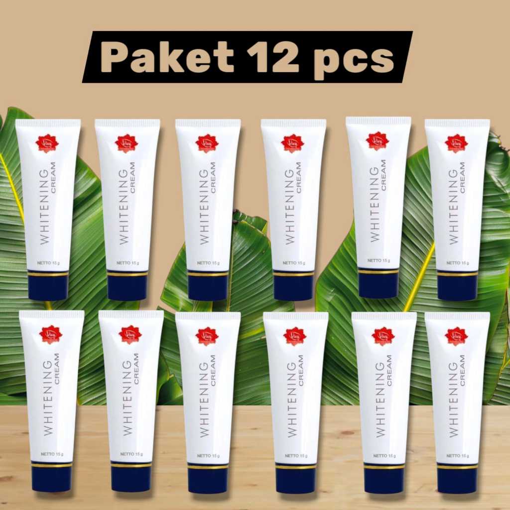 (Paket isi 12 Pcs)  VIVA Whitening Cream 15gr || Krim Menghilangkan Flek Hitam || Krim Menyamarkan B