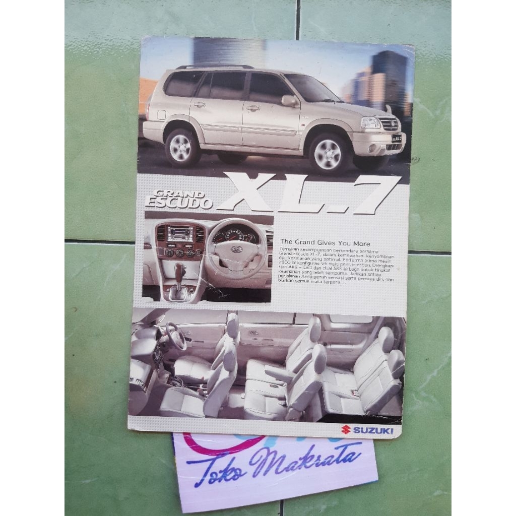 brosur iklan original mobil Suzuki GRAND ESCUDO XL-7 jadul lawas lama