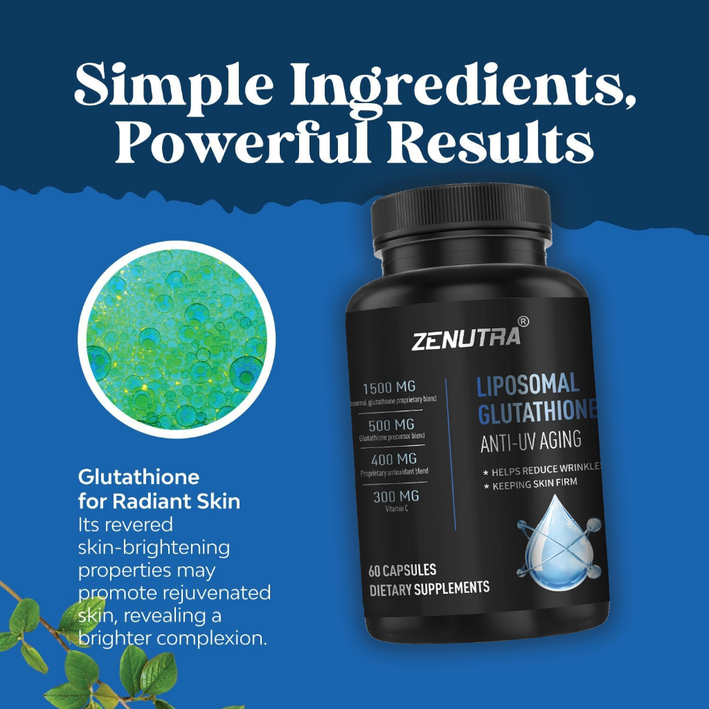 Glutathione Capsules 2400 mg - Untuk pemutihan, anti -penuaan, antioksidan dan dukungan kesehatan,