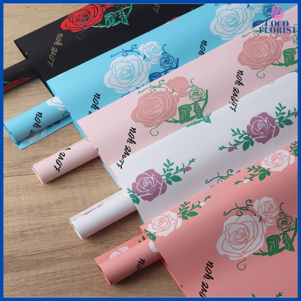 

Kertas Buket Bunga Motif Mawar Flower Wrapping Paper Cellophane KB6177