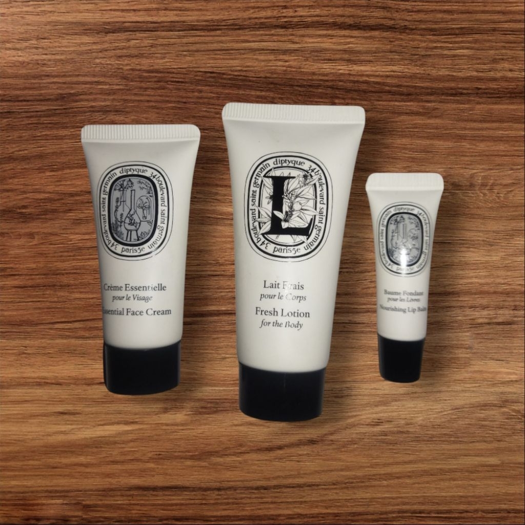 Diptyque Travel Kit 3 in 1 Fresh Lotion - Face Cream - Lip Balm Original
